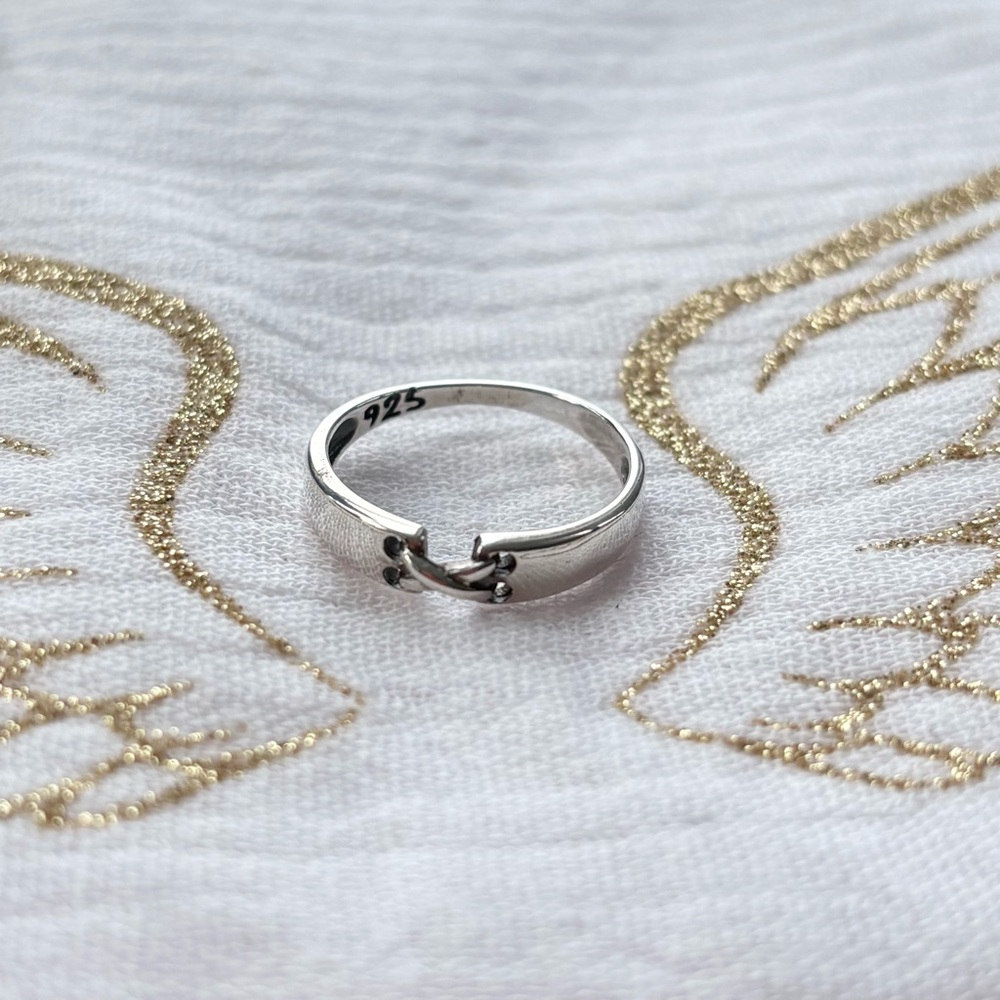 Sterling Silver 925 Open Knot Ring Size 6.5